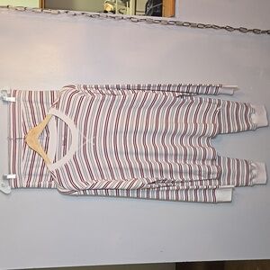 Pact Unisex Ruby Stripe One For All Organic Cotton Pant Pajama Set NWOT